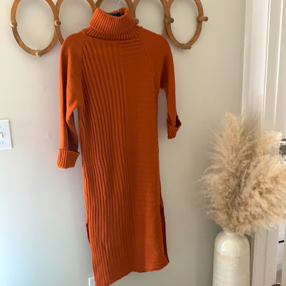Midi burnt orange dress